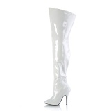 Blanco 13 cm SEDUCE-3000WC botas altas de caña ancha elásticos