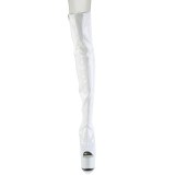 Blanco 18 cm ADORE-3011HWR Holograma plataforma botas altas punta abierta