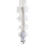 Blanco 18 cm ADORE-728F sandalias de tacn con plumas pole dance