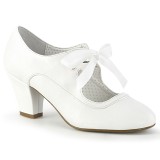 Blanco 6,5 cm WIGGLE-32 retro vintage zapatos de salón maryjane tacón ancho