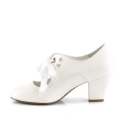 Blanco 6,5 cm WIGGLE-32 retro vintage zapatos de salón maryjane tacón ancho