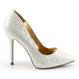 Blanco Brillo 13 cm AMUSE-20G Zapato Salón de Noche con Tacón
