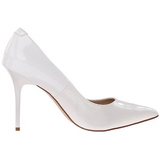 Blanco Charol 10 cm CLASSIQUE-20 zapatos puntiagudos tacón de aguja