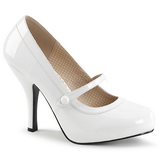 Blanco Charol 11,5 cm PINUP-01 zapatos de salón tallas grandes