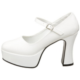 Blanco Charol 11 cm MARYJANE-50 Mary Jane Plataforma Zapatos de Salón