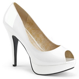 Blanco Charol 13,5 cm CHLOE-01 zapatos de salón tallas grandes
