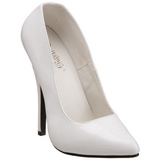 Blanco Charol 15 cm DOMINA-420 zapatos puntiagudos con tacón de aguja