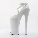 Blanco Charol 25,5 cm BEYOND-087 zapatos de salón plataforma tacones extremos