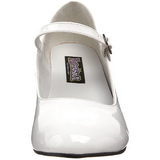 Blanco Charol 5 cm SCHOOLGIRL-50 Zapato Salón Clasico para Mujer