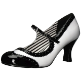 Blanco Charol 7,5 cm JENNA-06 zapatos de salón tallas grandes