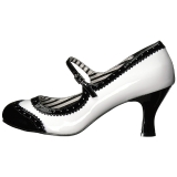 Blanco Charol 7,5 cm JENNA-06 zapatos de salón tallas grandes