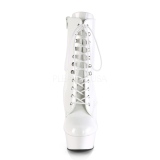 Blanco Lacado 15,5 cm DELIGHT-1020 Plataforma botines altos mujer