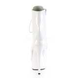 Blanco Lacado 15,5 cm DELIGHT-1020 Plataforma botines altos mujer