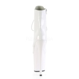 Blanco Lacado 20 cm FLAMINGO-1020 Plataforma botines altos mujer