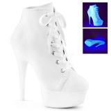 Blanco Neon 15 cm DELIGHT-600SK-02 Zapatos de lona con tacón