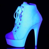 Blanco Neon 15 cm DELIGHT-600SK-02 Zapatos de lona con tacón