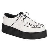 Blanco Piel 5 cm CREEPER-402 Zapatos de Creepers Hombres Plataforma