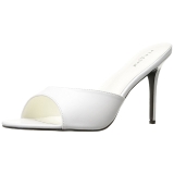 Blanco Polipiel 10 cm CLASSIQUE-01 zapatos de zuecos tallas grandes