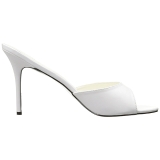 Blanco Polipiel 10 cm CLASSIQUE-01 zapatos de zuecos tallas grandes