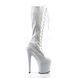 Blanco Polipiel 19 cm TABOO-2023 plataforma botas de mujer con cordones