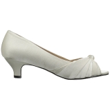 Blanco Satinado 5 cm FAB-422 zapatos de salón tallas grandes