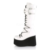 Blanco Vegano 11,5 cm DemoniaCult KERA-200 botas plataforma góticos