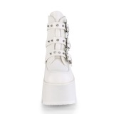 Blanco Vegano 9 cm ASHES-55 botines demoniacult con plataforma