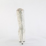 Blanco glitter 18 cm ADORE-1040GR plataforma botines tacn alto mujer