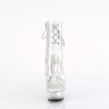 Blanco transparente 15 cm DELIGHT-1018C botines de striptease