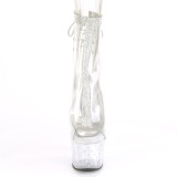 Blanco transparente 18 cm STARDUST-1018C-2RS botines de striptease