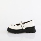 Blancos 6,5 cm RENEGADE-56 emo maryjane zapatos con hebilla ancha