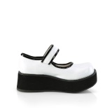Blancos 6 cm SPRITE-01 emo maryjane zapatos con hebilla ancha