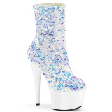 Blancos Lentejuelas 18 cm ADORE-1042SQ plataforma botines tac�n alto mujer