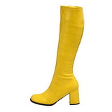 Botas amarillas charol 7,5 cm GOGO-300 botas de tacón alto para los hombres