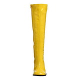 Botas amarillas charol 7,5 cm GOGO-300 botas de tacón alto para los hombres