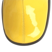 Botas amarillas charol tacón ancho 7,5 cm - años 70 hippie disco gogo - botas debajo de la rodilla
