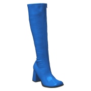 Botas azules charol 7,5 cm GOGO-300 botas de tacón alto para los hombres