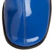 Botas azules charol 7,5 cm GOGO-300 botas de tacón alto para los hombres