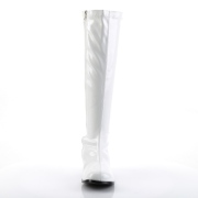 Botas blancas charol tacón ancho 5 cm - años 70 hippie disco gogo - botas debajo de la rodilla