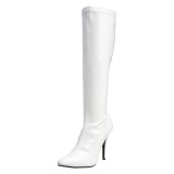 Botas de charol blancos 13 cm SEDUCE-2000 botas tacón de aguja puntiagudos