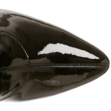 Botas de charol negras 13 cm SEDUCE-2000 botas tacón de aguja puntiagudos