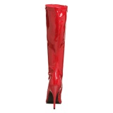 Botas de charol rojo 13 cm SEDUCE-2000 botas tacón de aguja puntiagudos