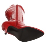 Botas de charol rojo 13 cm SEDUCE-2000 botas tacón de aguja puntiagudos