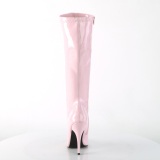 Botas de charol rosas 13 cm SEDUCE-2000 botas tacón de aguja puntiagudos