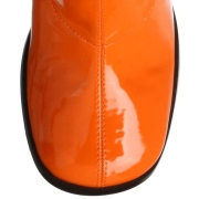 Botas naranja charol 7,5 cm GOGO-300 botas de tacón alto para los hombres