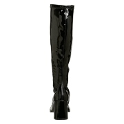 Botas negras charol 7,5 cm GOGO-300 botas de tacón alto para los hombres