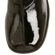 Botas negras charol tacón ancho 7,5 cm - años 70 hippie disco gogo - botas debajo de la rodilla