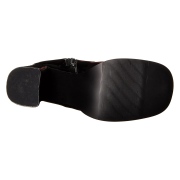 Botas negras vinilo 7,5 cm - años 70 hippie disco gogo - botas por encima de la rodilla