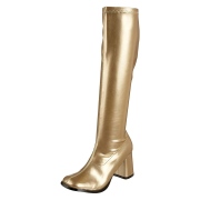 Botas oro charol 7,5 cm GOGO-300 botas de tacón alto para los hombres