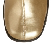 Botas oro tacón ancho 7,5 cm vinilo - años 70 hippie disco gogo - botas debajo de la rodilla